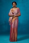 Buy_Dressfolk_Pink Handloom Tissue Handwoven Zeya Saree With Unstitched Blouse Piece _at_Aza_Fashions