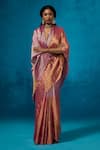 Buy_Dressfolk_Pink Handloom Tissue Handwoven Zeya Saree With Unstitched Blouse Piece _Online_at_Aza_Fashions