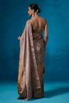 Shop_Dressfolk_Silver Handloom Tissue Handwoven Ziba Saree With Unstitched Blouse Piece _at_Aza_Fashions