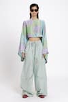Buy_Doh Tak Keh_Blue Soft Cotton Plain Kairi Lounge Pant _at_Aza_Fashions