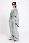 Shop_Doh Tak Keh_Blue Soft Cotton Plain Kairi Lounge Pant _at_Aza_Fashions