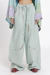 Doh Tak Keh_Blue Soft Cotton Plain Kairi Lounge Pant _Online_at_Aza_Fashions