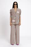 Buy_DOH TAK KEH_Brown Soft Cotton Plaid Passa Trouser _at_Aza_Fashions