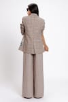 Shop_DOH TAK KEH_Brown Soft Cotton Plaid Passa Trouser _at_Aza_Fashions