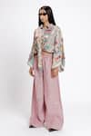 Buy_DOH TAK KEH_Multi Color Tencel Twill 156 Gsm Print Kaali Peeli Taxi High Low Cape Shirt _Online_at_Aza_Fashions