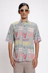 Buy_DOH TAK KEH_Multi Color Rayon Flex 130gsm Printed Vintage Parsi Cafe Bantai Shirt _Online_at_Aza_Fashions