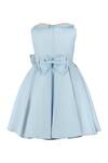 Shop_STELLA ROSSA BY LES PETITS_Blue Satin Embellished Pearl Collar Gala Dress _at_Aza_Fashions