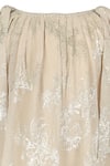 Rang by Lespetits_Beige Satin Printed Foil Pleated Dress _Online_at_Aza_Fashions