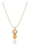 Buy_Anita Dongre_Gold Plated Zircon And Fresh Water Pearls The Haathi Statement Necklace _at_Aza_Fashions