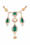 Shop_Anita Dongre_Gold Plated Hydro Nymisha Cubic Zirconia Embellished Necklace _at_Aza_Fashions