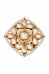 Buy_Anita Dongre_Gold Plated Zircon And Fresh Water Pearls Azmee Ring _at_Aza_Fashions