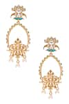 Buy_Anita Dongre_Gold Plated Crystal Aadrika Floral Carved Earrings _at_Aza_Fashions