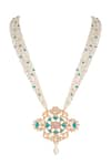 Buy_Anita Dongre_Gold Plated Crystal Varam Pearl Embellished Pendant Necklace _at_Aza_Fashions