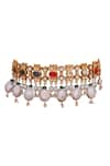 Buy_Anita Dongre_Gold Plated Pearl Sharleez Stone Embellished Choker _at_Aza_Fashions