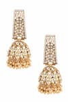 Buy_Anita Dongre_Gold Plated Crystal Thabin Studded Jhumkis _at_Aza_Fashions