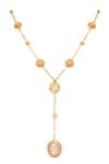 Buy_Anita Dongre_Gold Plated Zirconia The Haathi Icon Drop Necklace _at_Aza_Fashions