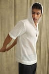 Buy_Label Muslin_White Crochet Knit Hooded Shirt _Online_at_Aza_Fashions