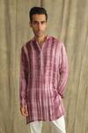 Buy_Label Muslin_Purple Chiffon Embellished Mirror Work Tie Dye Kurta _Online_at_Aza_Fashions