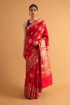 Buy_Neitri_Red Banarasi Silk Woven Zari Gayatri Saree _at_Aza_Fashions