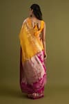 Shop_Neitri_Yellow Banarasi Silk Woven Mandala Motif Vijaya Saree _at_Aza_Fashions