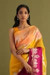 Neitri_Yellow Banarasi Silk Woven Mandala Motif Vijaya Saree _Online_at_Aza_Fashions