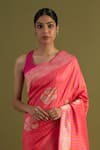 Shop_Neitri_Pink Silk Woven Resham Sakuru Saree _Online_at_Aza_Fashions
