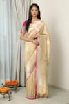 Buy_Neitri_Off White Silk Woven Zari Sanchi Saree _at_Aza_Fashions