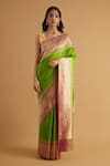 Buy_Neitri_Green Silk Woven Zari Shivala Saree _at_Aza_Fashions