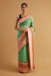 Buy_Neitri_Green Organza Woven Zari Somnath Saree _at_Aza_Fashions