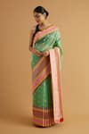 Neitri_Green Organza Woven Zari Somnath Saree _Online_at_Aza_Fashions