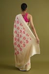 Shop_Neitri_Off White Georgette Woven Floral Tifli Saree _at_Aza_Fashions