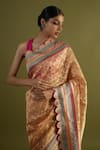 Buy_Neitri_Yellow Tissue Silk Woven Zari Amravati Scallop Saree _Online_at_Aza_Fashions