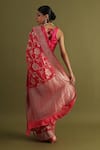 Shop_Neitri_Pink Georgette Woven Zari Dhani Gul Jaal Saree _at_Aza_Fashions