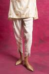 Buy_Neitri_White Chiffon Collared Prakrit Butterfly Motif Kurta And Tulip Pant Set _Online_at_Aza_Fashions