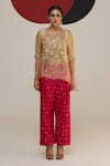 Buy Neitri Ivory Tissue Embroidery, Sequins Split V-neck Lavanya Floral Kurta Pant Set Online at Aza Fashions Buy_Neitri_Ivory Tissue Embroidery, Sequins Split V-neck Lavanya Floral Kurta Pant Set _Online_at_Aza_Fashions