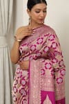 Buy_Neitri_Pink Banarasi Silk Woven Kadua Rattna Floral Jaali Saree _Online_at_Aza_Fashions