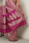 Shop_Neitri_Pink Banarasi Silk Woven Kadua Rattna Floral Jaali Saree _Online_at_Aza_Fashions