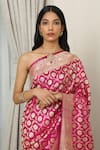 Shop_Neitri_Pink Banarasi Silk Woven Floral Vine Mallika Saree _at_Aza_Fashions