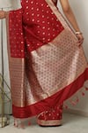 Neitri_Red Banarasi Silk Woven Butti Nithya-umarani Zari Floral Saree _Online_at_Aza_Fashions