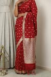 Buy_Neitri_Red Banarasi Silk Woven Butti Nithya-umarani Zari Floral Saree _Online_at_Aza_Fashions