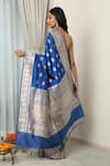 Shop_Neitri_Blue Banarasi Silk Woven Elephant Harka Zari Saree _at_Aza_Fashions