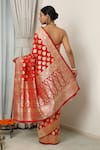 Shop_Neitri_Red Banarasi Silk Woven Butti Jodha Zari Saree _at_Aza_Fashions