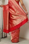 Buy_Neitri_Red Banarasi Silk Woven Geometric Nithya-yuvrani Checkered Saree _Online_at_Aza_Fashions