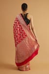 Shop_Neitri_Red Banarasi Silk Woven Floral Vine Reva Blossom Saree _at_Aza_Fashions