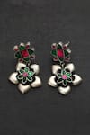 Buy_Mero Jewellery_Green Flower Bud Kundan Studded Earrings _at_Aza_Fashions
