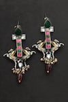 Buy_Mero Jewellery_Multi Color Kundan Horse Fusion Embellished Earrings _at_Aza_Fashions