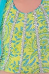 Shop_LIL DRAMA_Green Cambric Print Floral Jaipur Lehenga Blouse Set _Online_at_Aza_Fashions