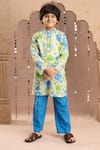 Buy_LIL DRAMA_Green Cambric Print Floral Bloom Kurta With Pyjama _at_Aza_Fashions