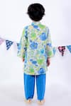 Shop_LIL DRAMA_Green Cambric Print Floral Bloom Kurta With Pyjama _at_Aza_Fashions