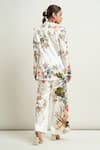 Shop_Anamika Khanna_White Printed Floral Notched Lapel Blazer And Pant Co-ord Set _at_Aza_Fashions